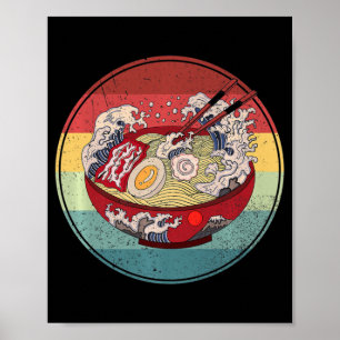 Ramen Retro Stijl Anime Japans Gift Girl Poster