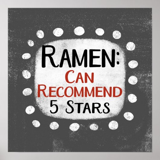Ramen Review 5 Étoiles Poster Wall Art (Devant)