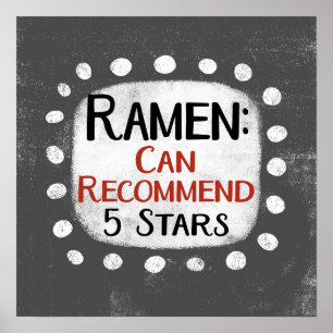 Ramen Review 5 sterren Poster Wall Art