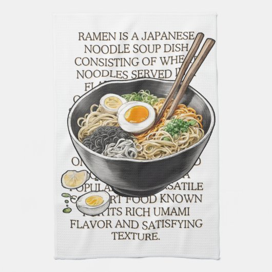 Ramen schets van CallisC Arts Theedoek (Verticaal)