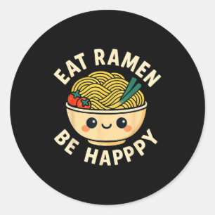 Ramen T-shirts Kawaii Stijl Grappige Japanse Anime Ronde Sticker