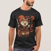 Ramen Time – Kawaii Cat Slurping Noodles T-shirt (Voorkant)