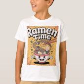 Ramen Time - Schattigee Cartoon Ramen Bowl T-shirt (Voorkant)