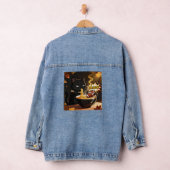 Ramen zen Cat and the Unexpected Touchdown Denim Jacket (Hangar)