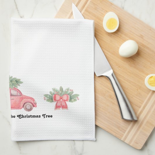 "Ramenez chez vous l'arbre de Noël", Serviette de (Quart Plié)