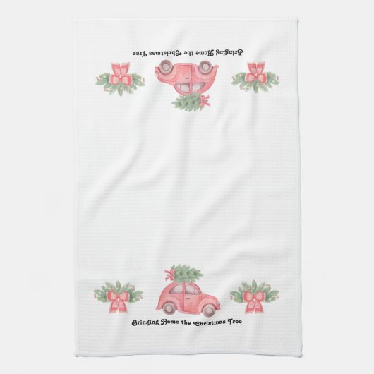 "Ramenez chez vous l'arbre de Noël", Serviette de (Vertical)