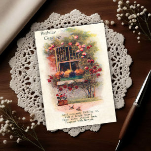 Ramenrozen Vintage 1920 Verjaardagswensen Briefkaart