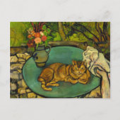 Raminou en Pitcher met anjers Briefkaart (Voorkant)