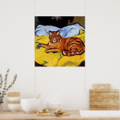 "Raminou on a Yellow Blanket" van Suzanne Valadon Poster (Keuken)