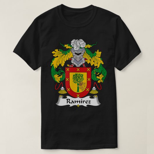 Ramirez Coat of Arms Family Crest T-shirt (Design voorkant)