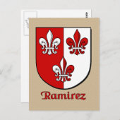 Ramirez Family Heraldic Shield Briefkaart (Voorkant / Achterkant)