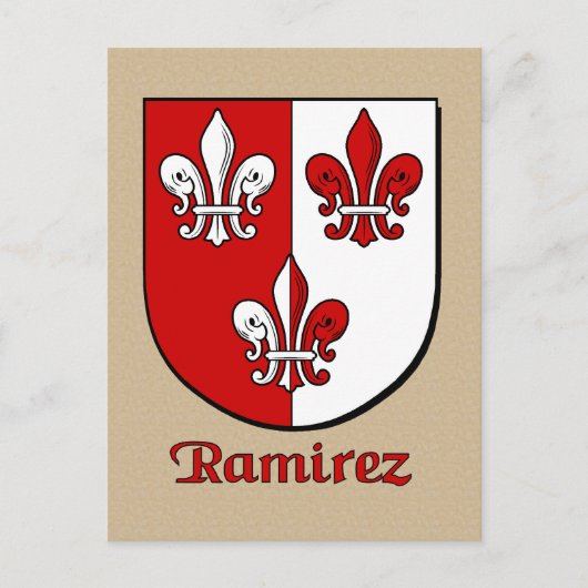 Ramirez Family Heraldic Shield Briefkaart (Voorkant)