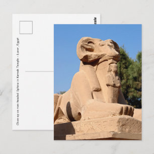 Ramkop-Sfinx in Karnaktempel - Egypte Briefkaart