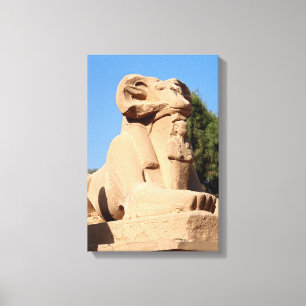 Ramkop Sfinx in Karnaktempel - Egypte Canvas Afdruk