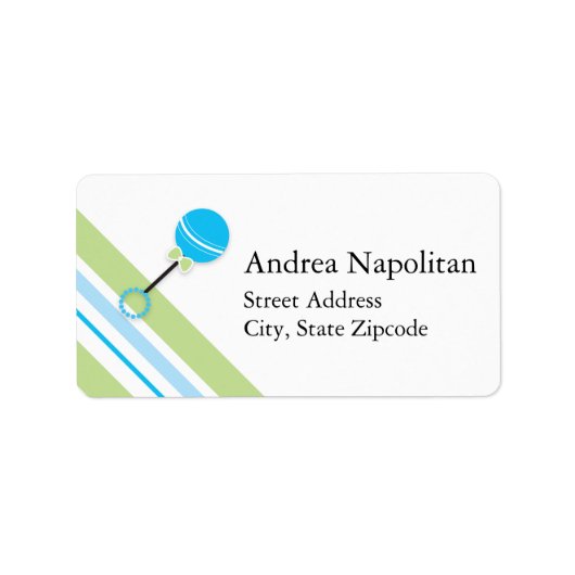 Rammelaar en streep Retouradreslabel Etiket (Voorkant)