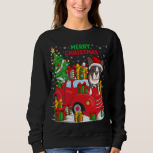 Rammenboom Red Truck Lighting Boston Terrier Dog C Trui