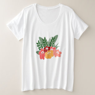 Ramo flores grote maat t-shirt