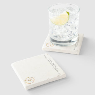 RAMO & PAUL Gold logo fan Stenen Onderzetter