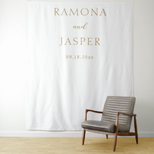 Ramona Gold Minimal Elegant Huwelijk Wandkleed