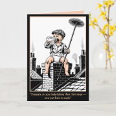 Ramoneur bébé victorien. Carte bébé drôle (Fleur jaune)