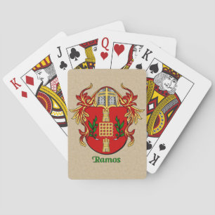 Ramos Heraldisch Schild met Mantling Pokerkaarten
