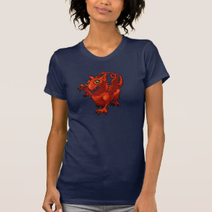 Rampant Little Welsh Baby Red Dragon Cartoon T-shirt