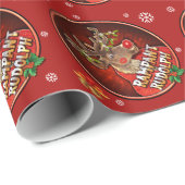 Rampant Rudolph glossy inpakpapier rood (Rol Hoek)