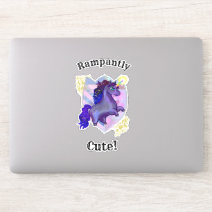 Rampantly Cute Unicorn Sticker