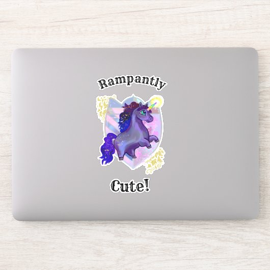 Rampantly Cute Unicorn Sticker (Computer)