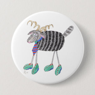 Ram's kop/Posh Sheep Ronde Button 7,6 Cm