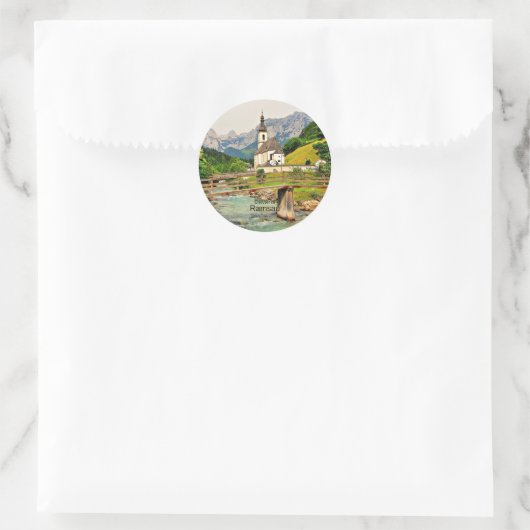 Ramsau. Beieren landschap Ronde Sticker (Tas)