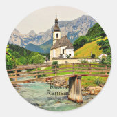 Ramsau. Beieren landschap Ronde Sticker (Voorkant)
