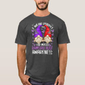 Ramsay Hunt Syndrome Awareness Gnome Draag Paars T-shirt (Voorkant)