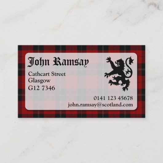 Ramsay Tartan Carte de visite (Devant)