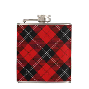 Ramsay tartan red black plaid heupfles