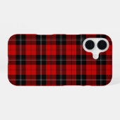 Ramsay tartan red black plaid iPhone 16 hoesje (Achterkant horizontaal)