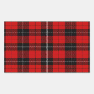 Ramsay tartan red black plaid rechthoekige sticker