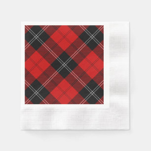 Ramsay tartan red black plaid servet