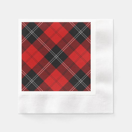 Ramsay tartan red black plaid servet (Voorkant)