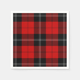 Ramsay tartan red black plaid servetten