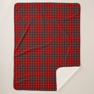 Ramsay tartan red black plaid sherpa deken