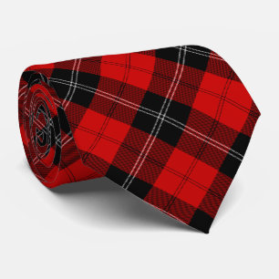 Ramsay tartan red black plaid stropdas