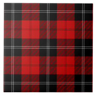Ramsay tartan red black plaid tegeltje