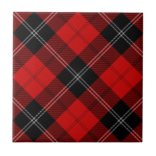 Ramsay tartan red black plaid tegeltje