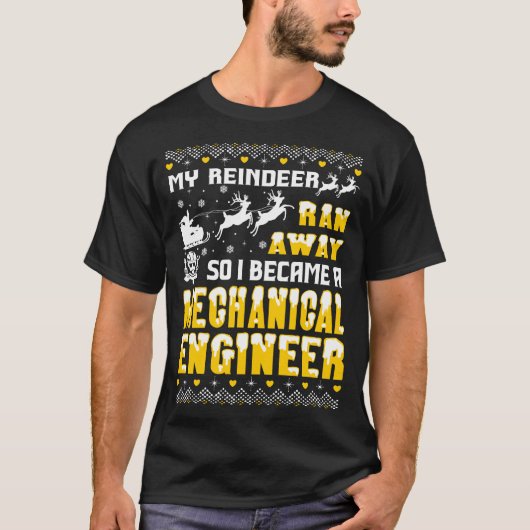 Ran Ran Away I werd Mechanical Engineer T-shirt (Voorkant)