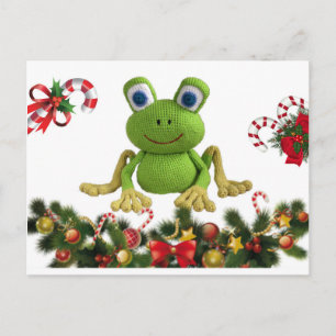 Rana de ganchillo para Navidad consus dulces... Briefkaart