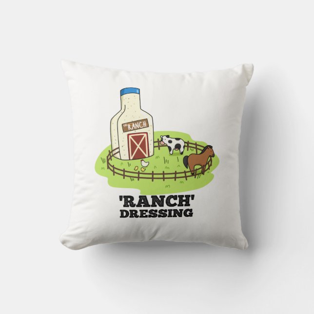 Ranch Dressing Funny Food Pun Kussen (Voorkant)