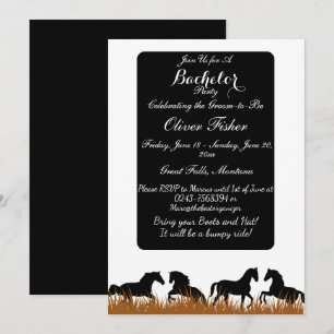 Ranch en Rides Theme Bachelor Party Kaart