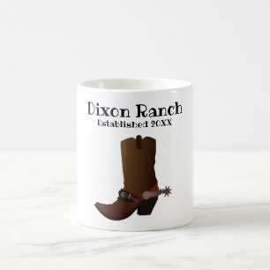Ranch Personnalisé Établi Cowboy Boot Coffee Mug
