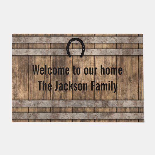 Ranch Rustic Barnwood Deurmat (Voorkant)